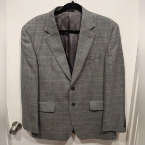 Chaps Men's Multicolor Hounds tooth Silk & Wool Blend Blazer Jacket Size 40S